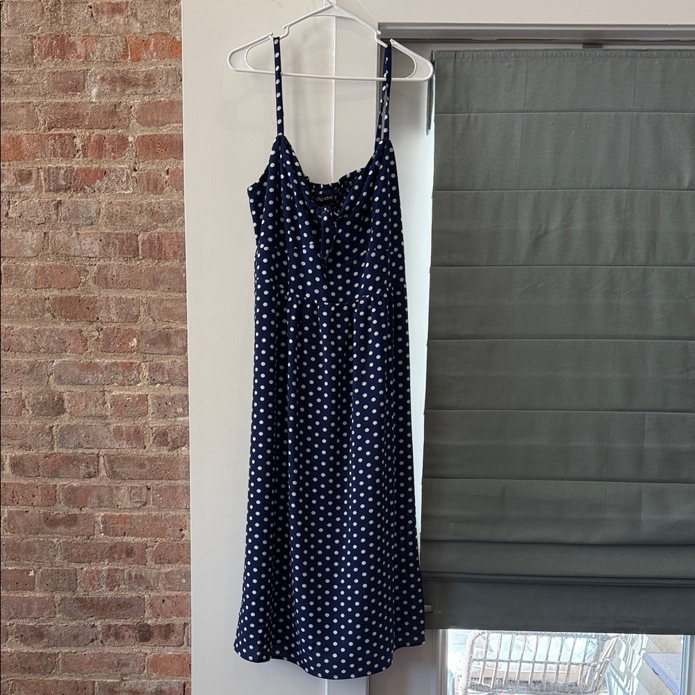 City Chic Navy Polka Dot Dress